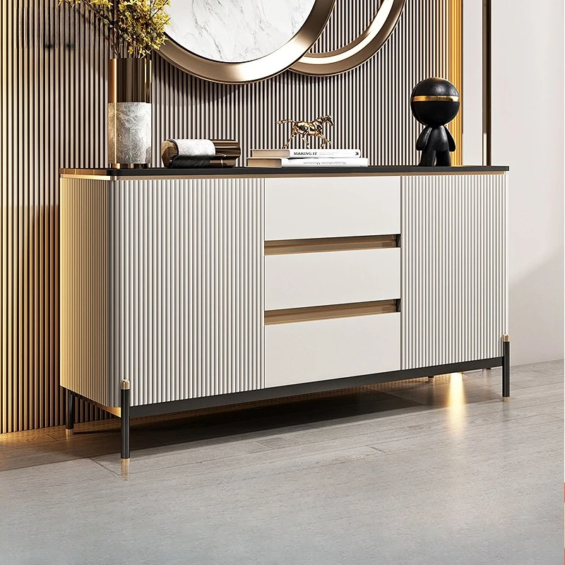 

PYJ light luxury rock slab modern simple living room home bedroom storage side cabinet