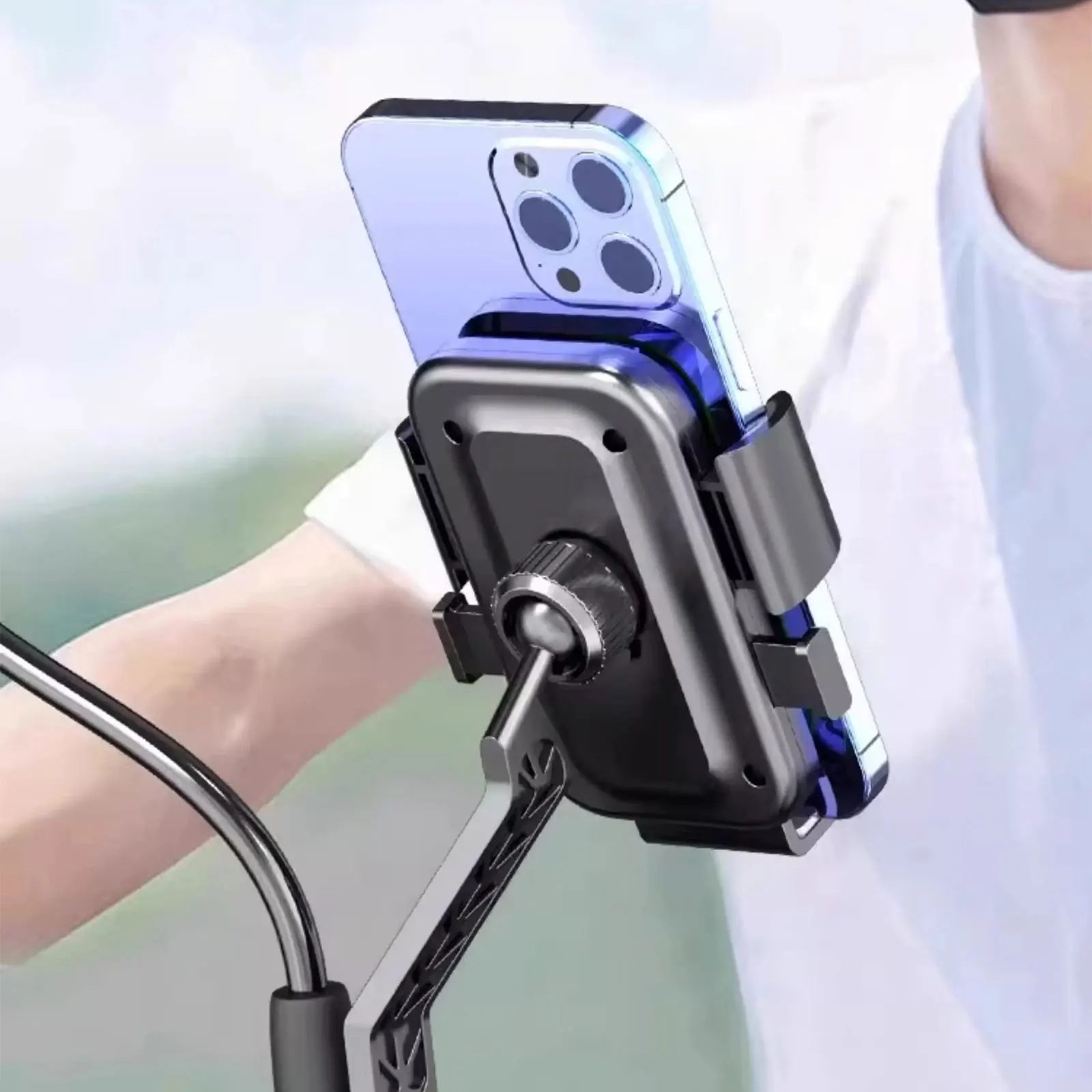 Shockproof Electric Scooter Phone Holder Motorcycle Bike Navigation Takeaway Car Phone Stand for GPS Navigation And Mobile Phone