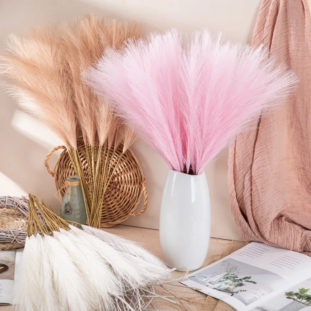 5/1Pcs Artificial Reed Grass Simulation Pampas Grass Flower Bouquet DIY Wedding Party New Year Ornament Home Decoration Supplies