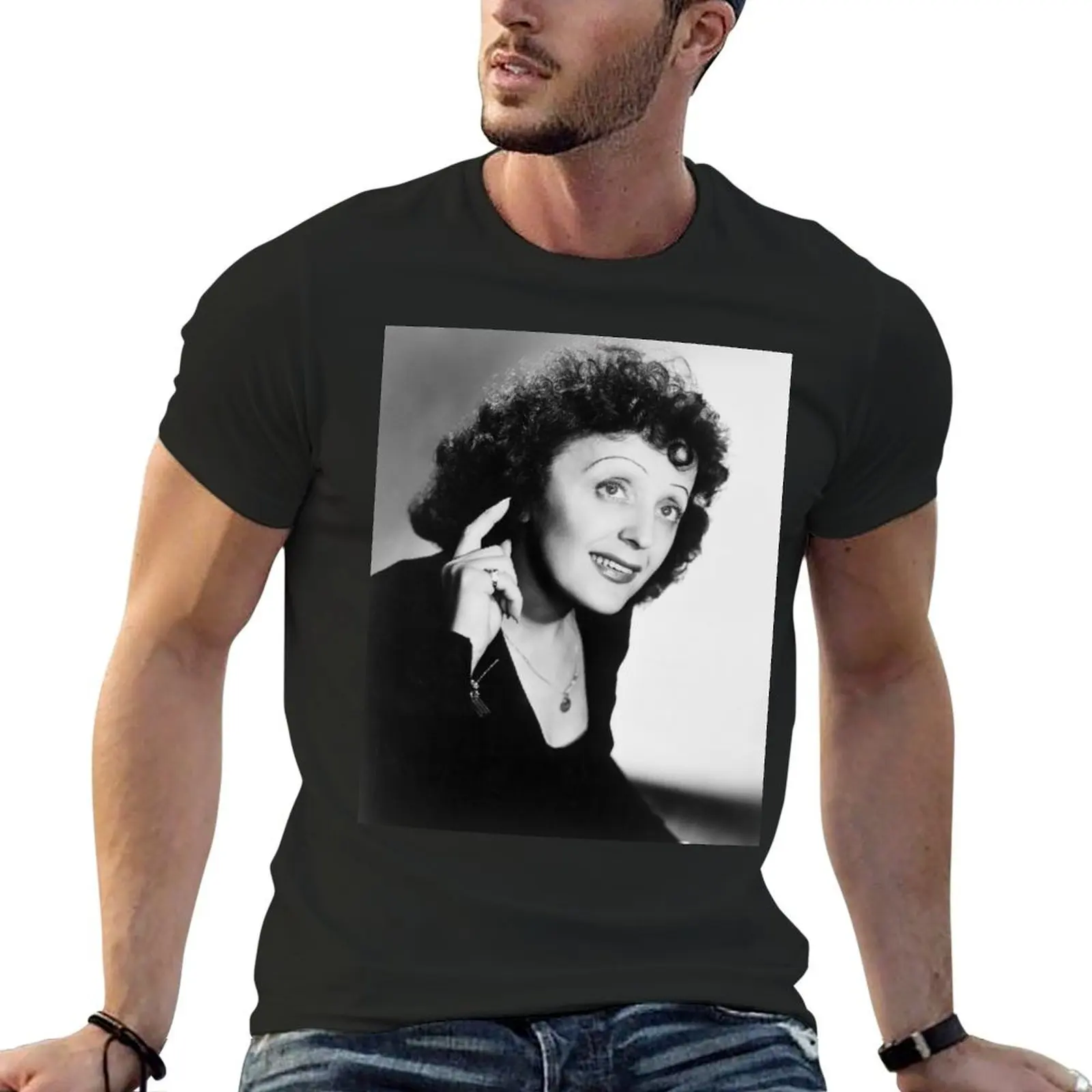 

Edith Piaf T-Shirt vintage graphic tee customizeds oversizeds summer tops plain t shirts men