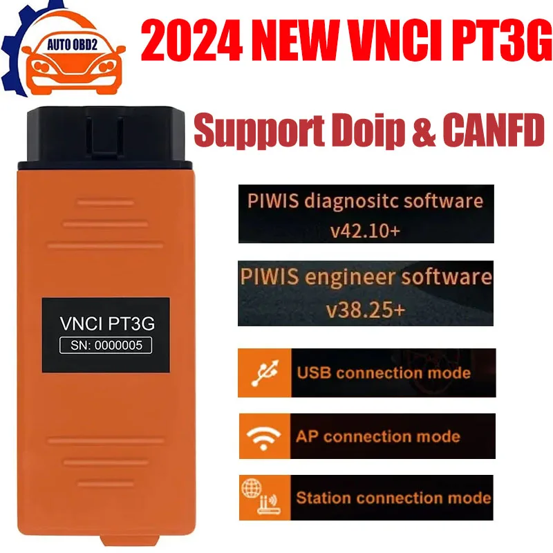 

Car OBD2 Scanner Diagnostic Tool VNCI PT3G For Porsche PIWIS Support DOIP and CANFD Compatible With Original PIWIS2/3