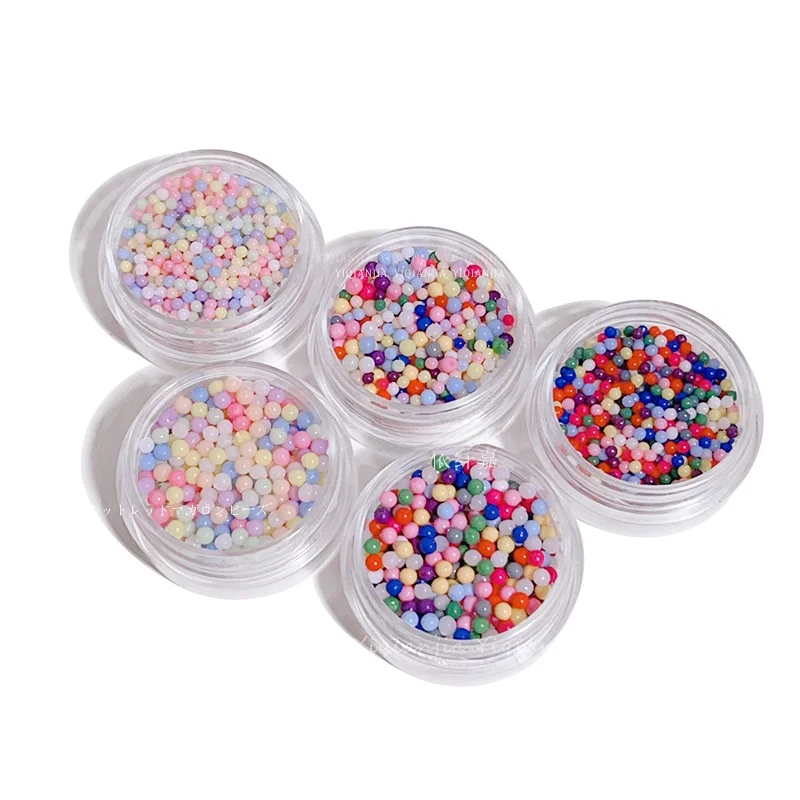

Dopne Colored Bead Nail Art Accories Kit New Size Mixed 3D round Bead Jewelry Decorations Chinese Brand xianjia