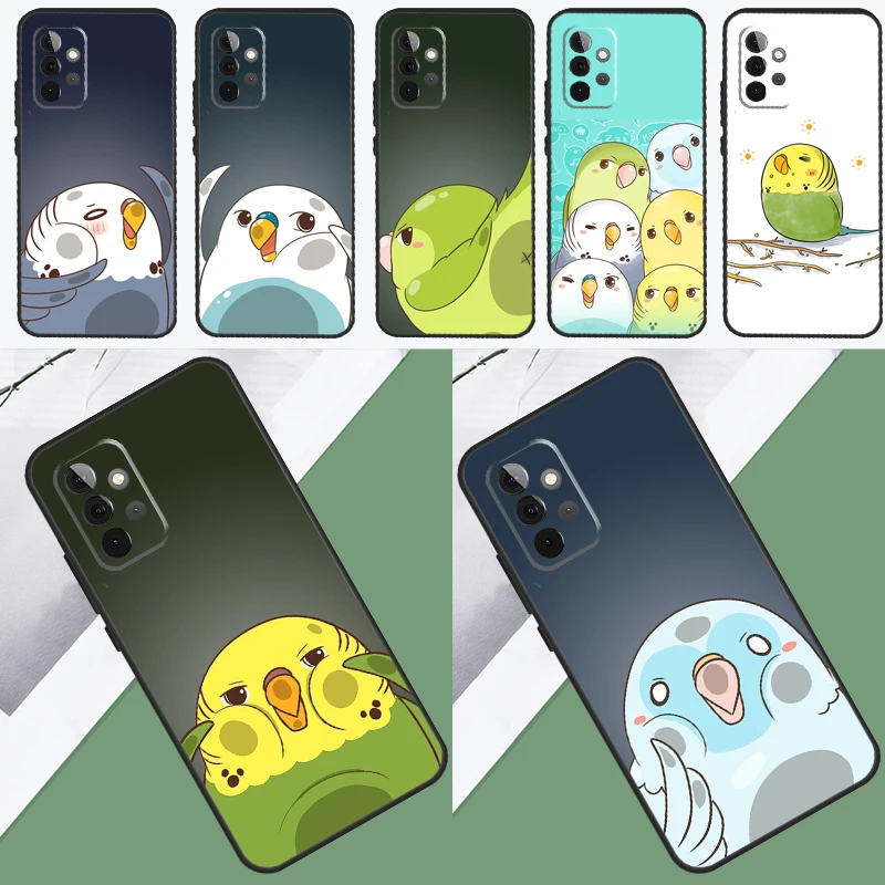 Chubby Cockatiels Parrotlets Phone Case For Samsung Galaxy A34 A54 A14 A51 A71 A12 A22 A32 A52 A72 A13 A33 A53 A73