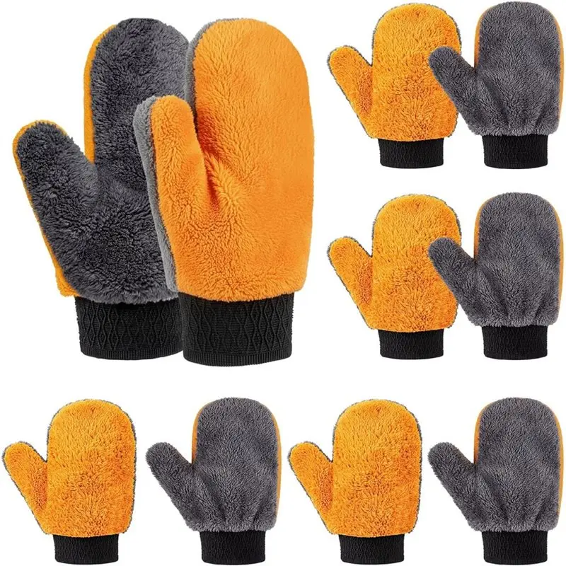 

Reusable Lint-Free Microfiber Terry Gloves 10 Pack For Deck Stain, Furniture Cleaning, Waxing Polishing Paint Mitts