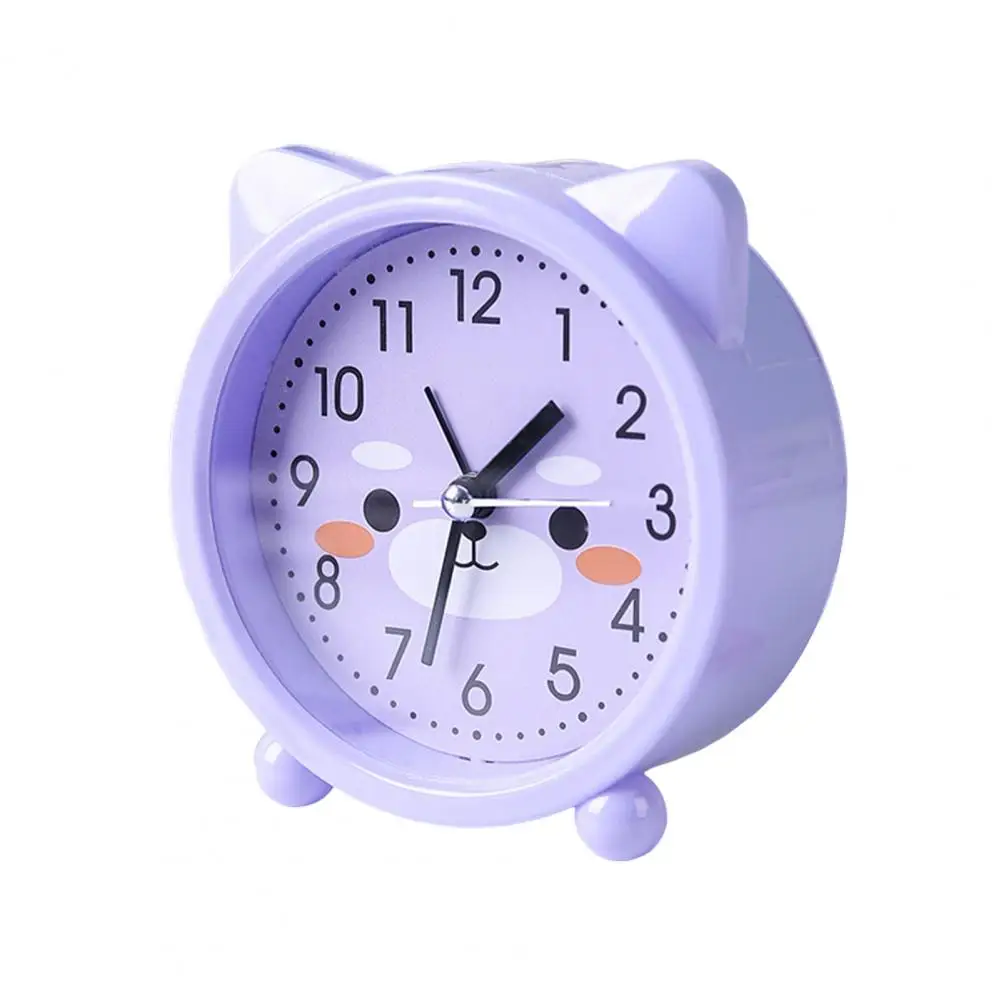 Alarm Clock Cute Cartoon Cat Silent Movement Battery Powered Portable Alarm Clock Bedroom Decoration