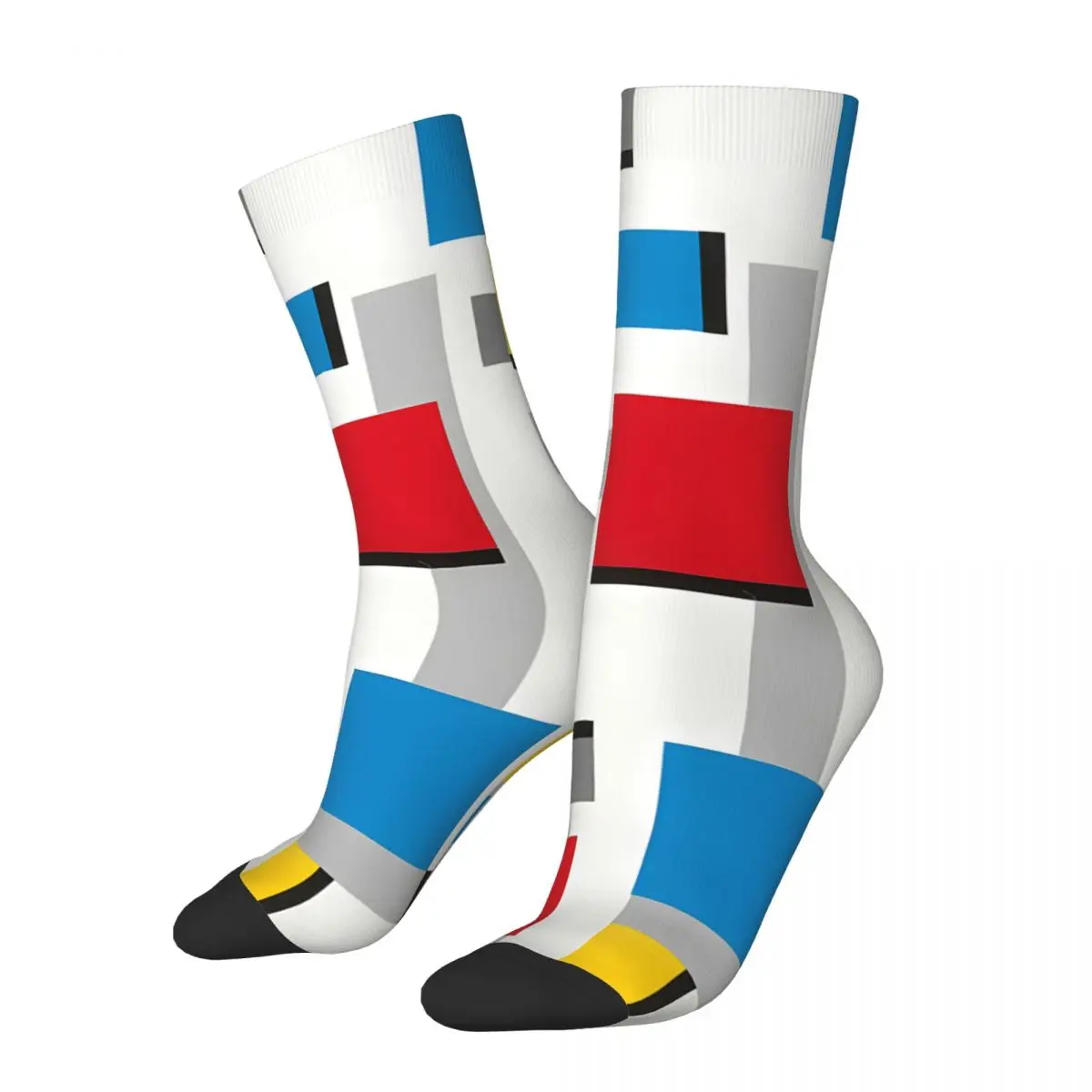 Block Diagram De Stijl Mondrian Socks Male Mens Women Autumn Stockings Hip Hop