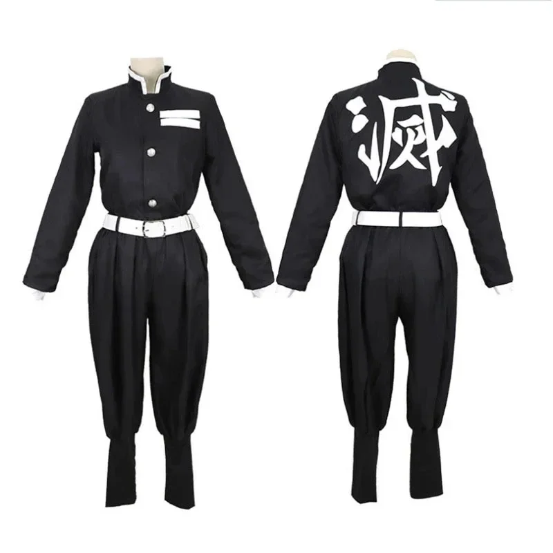 Anime Demon Slayer Kamado Tanjirou Cosplay Costume, Kimetsu No Yaiba, Tanjirou Uniforme, Perruque, Halloween pour Hommes, Femmes, Adultes, Enfants