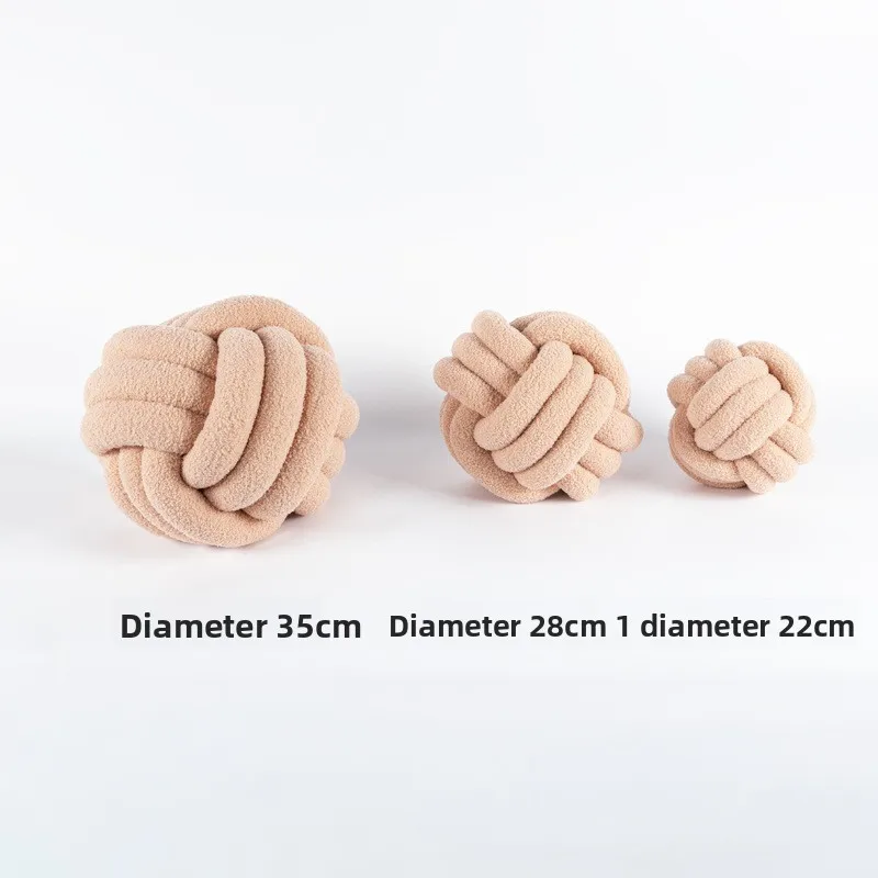 Almofada de bola com nó artesanal de pelúcia amb Almofada traseira aconchegante para casa, sofá, quarto