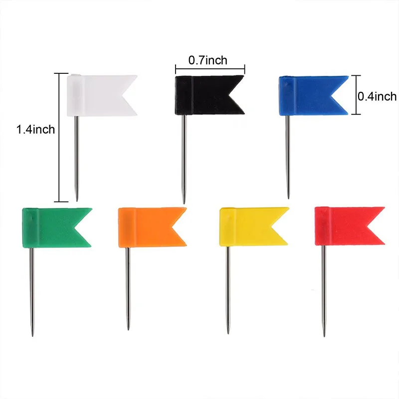 Colorful Flag Pin Flag Pin 8-color Random Office Cork Map Marker Fixed Thumbtack Teaching Marker Supplies