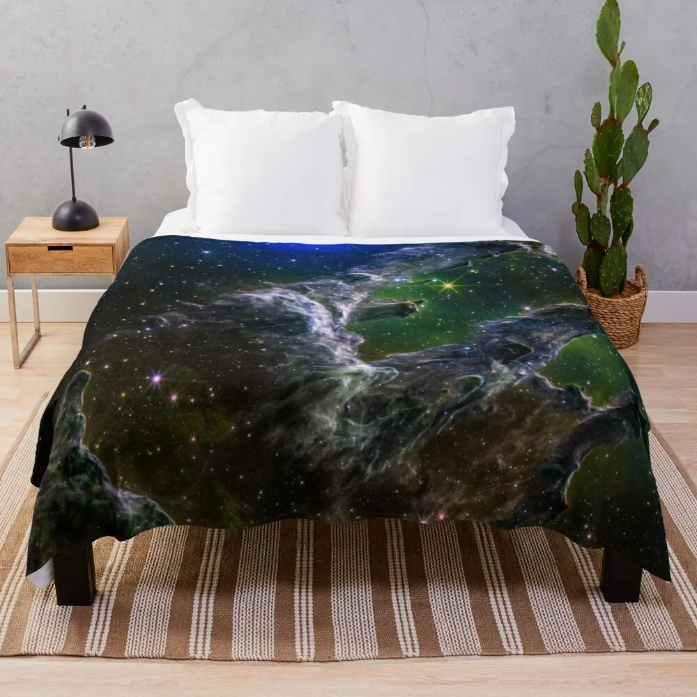 

Pillars of Creation JWST comp deep green blue Throw Blanket Plush Stuffeds Blankets