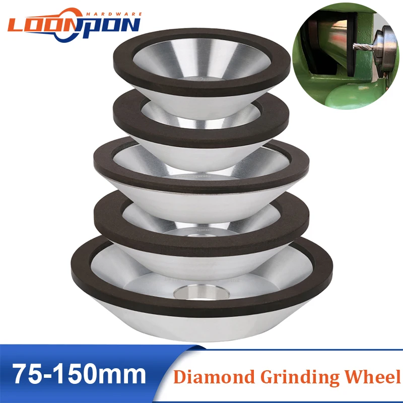 75/100/125/150mm Diamond Grinding Wheel Cup Grinding Circle Cutting Discs for Carbide Metal Tungsten Steel Milling Cutter