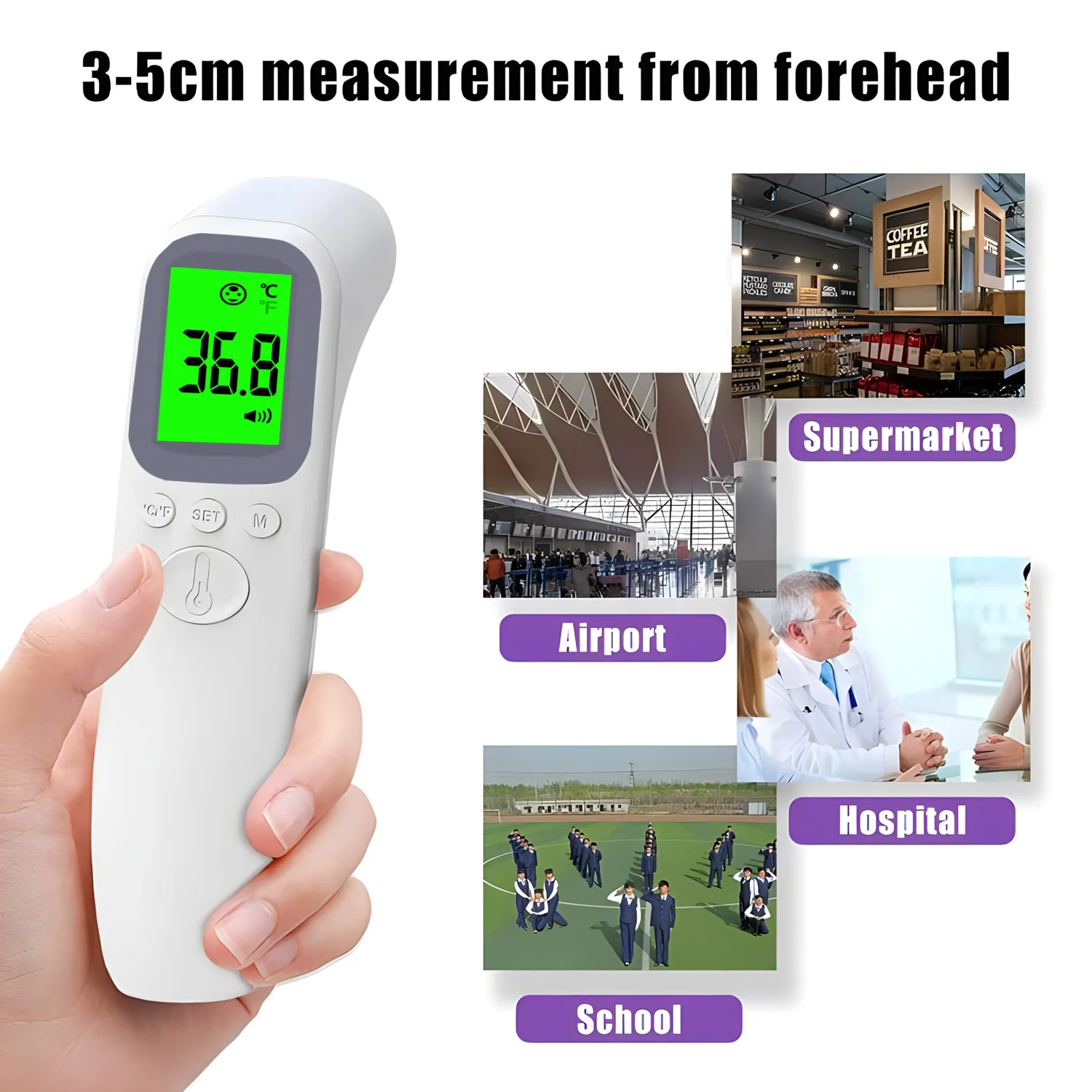 Medical Digital Thermometer Non Contact Infrared Body Temperature Device Fever Measure Tool for Baby Adults Fever Monitor view 4