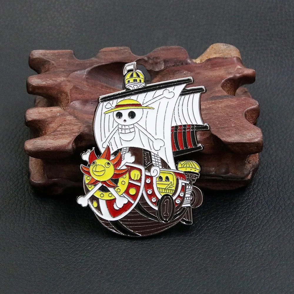 One Piece Surrounding: Thousand Miles Sunshine Cosplay Accessories, Anime Accessories, One Piece Skeleton Ship Keychain Brooch