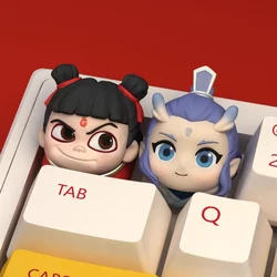 Ne Zha 2 Anime Customized Keycaps Nezha Aobing Figurine Model Exquisite Carving 3d Keycaps Anime Peripheral Toys