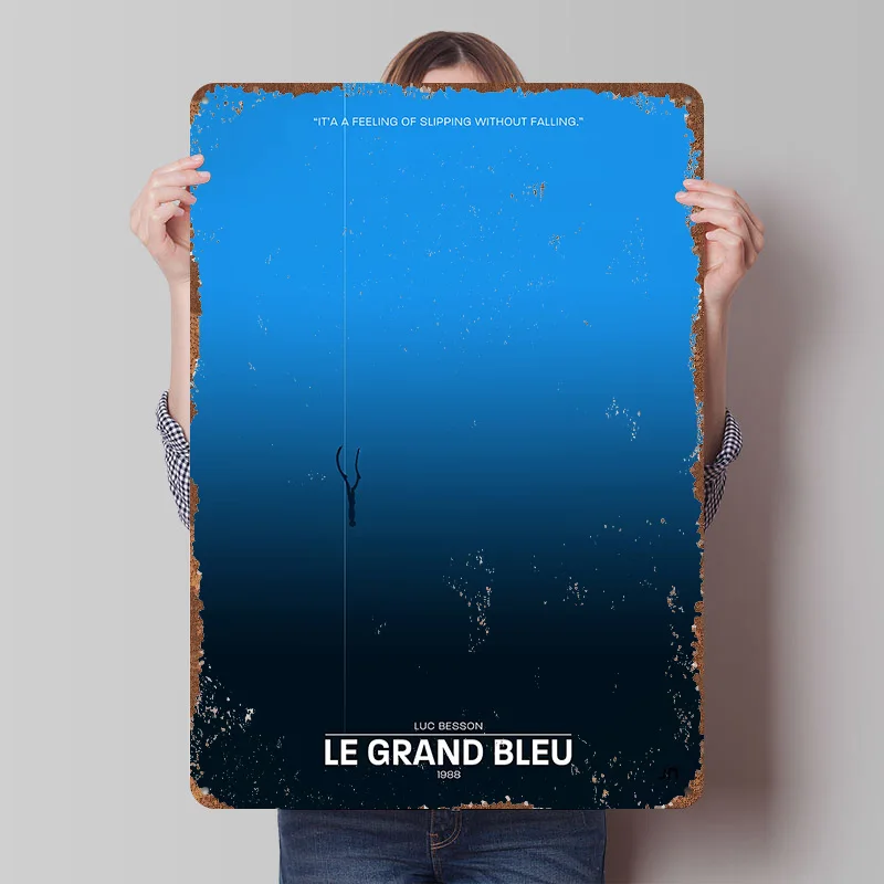 Le grand bleu impresso cartaz personalizado arte da parede retro vintage metal estanho sinais para sala escritório decoração jogos banheiro decoração