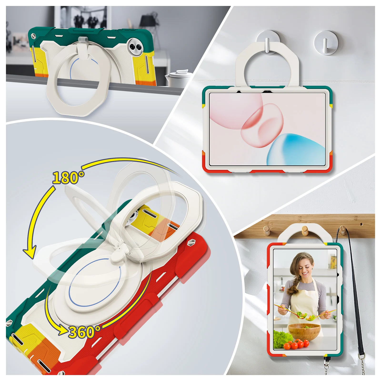 Capa resistente universal para huawei honor pad x9a x9 pro 2025, 11.5 polegadas, suporte giratório 360, alça, armadura, capa à prova de choque