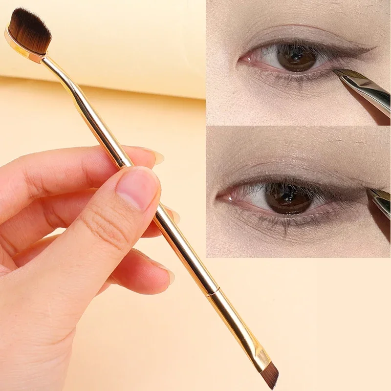 Double-ended Makeup Brush Soft Artificial Fiber Wool Eyeshadow Eyeliner Eyebrow Nose Contour Brushes Multifunctional Makeup Tool