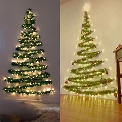10m Christmas Rattan Lights DIY lights On The Wall Tinsel Garland Artificial Greenery Vine Garland for ChristmasTree Stairs Xmas