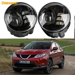 2 Pieces Car LED Fog Light For Nissan Qashqai 2/II (J11) 2013 2014 2015 2016 H11 Front Fog Daytime Running Lamp Assembly