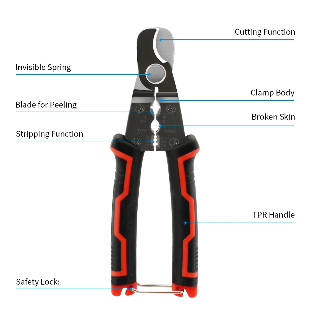 Motorcycle Repair Tools Wire Stripper Pliers 4-In-1 Cable Cutter Crimper Stripper Shears Wire Cutter for Motorcycle Maintenance