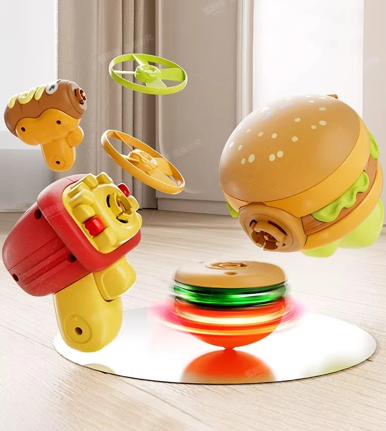 

Hamburger Top Toy Children's Boy Glowing Rotating UFO Birthday Gift
