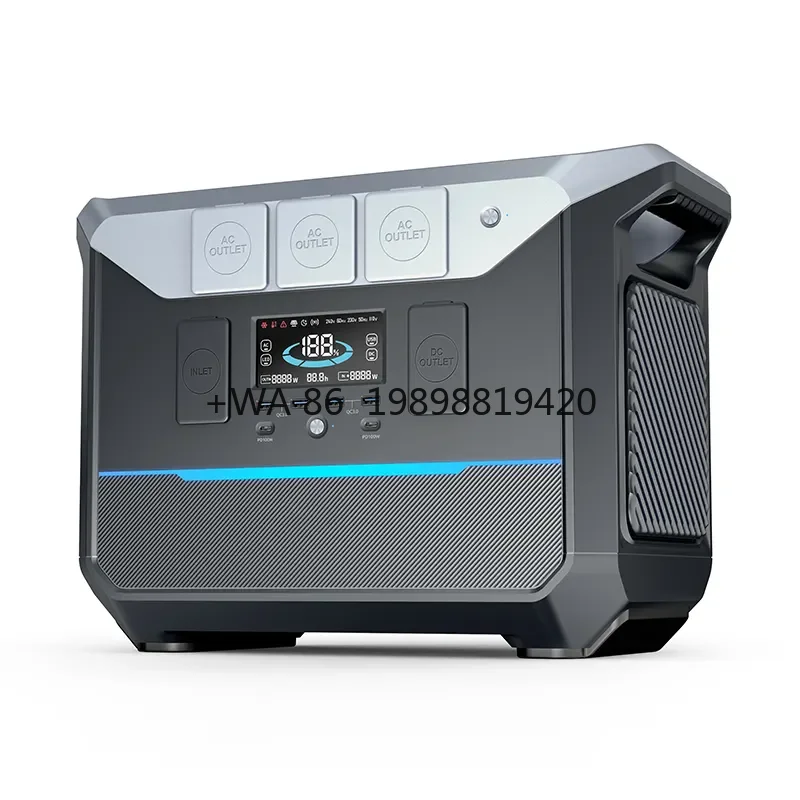 

Portable 2000W LiFePO4 Uninterruptible Power Supply High Capacity 200W-300W Solar Power Station for Outdoor Pure Sine Wave MPPT
