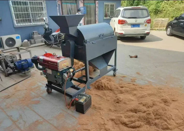 Coconut Coir Machine For Fiber Coconut Shell Processing Equipment Palm Fruit Coconut Husk Shredder Machine