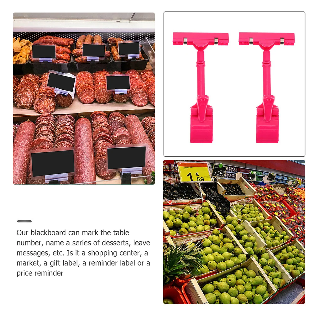 

8Pcs Plastic Price Tag Clamp Double Clip Holder Adjustable 360 Degree Display Clips for Shelf Promotional Label Cards