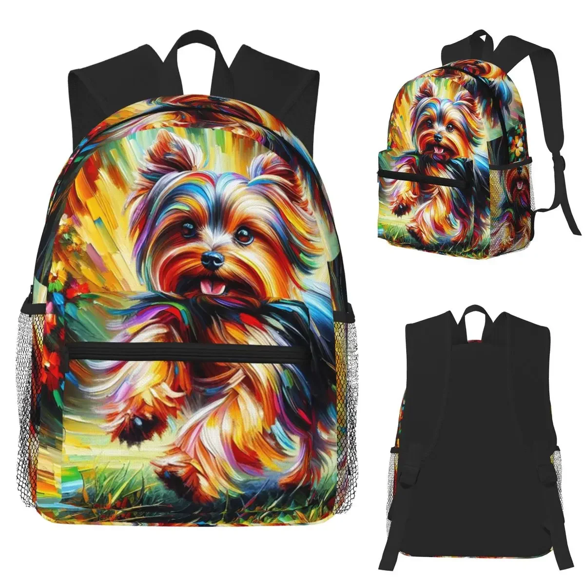 

Yorkshire Terrier Dog Colorful Acrylic Art Print Student Backpack School Bag Hiking Daypack for Men Women Bookbag Shoulder Bags