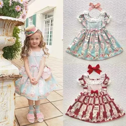 Children's Skirt 2024 Summer Tide Brand Bow Bunny Pattern Girls' Dress