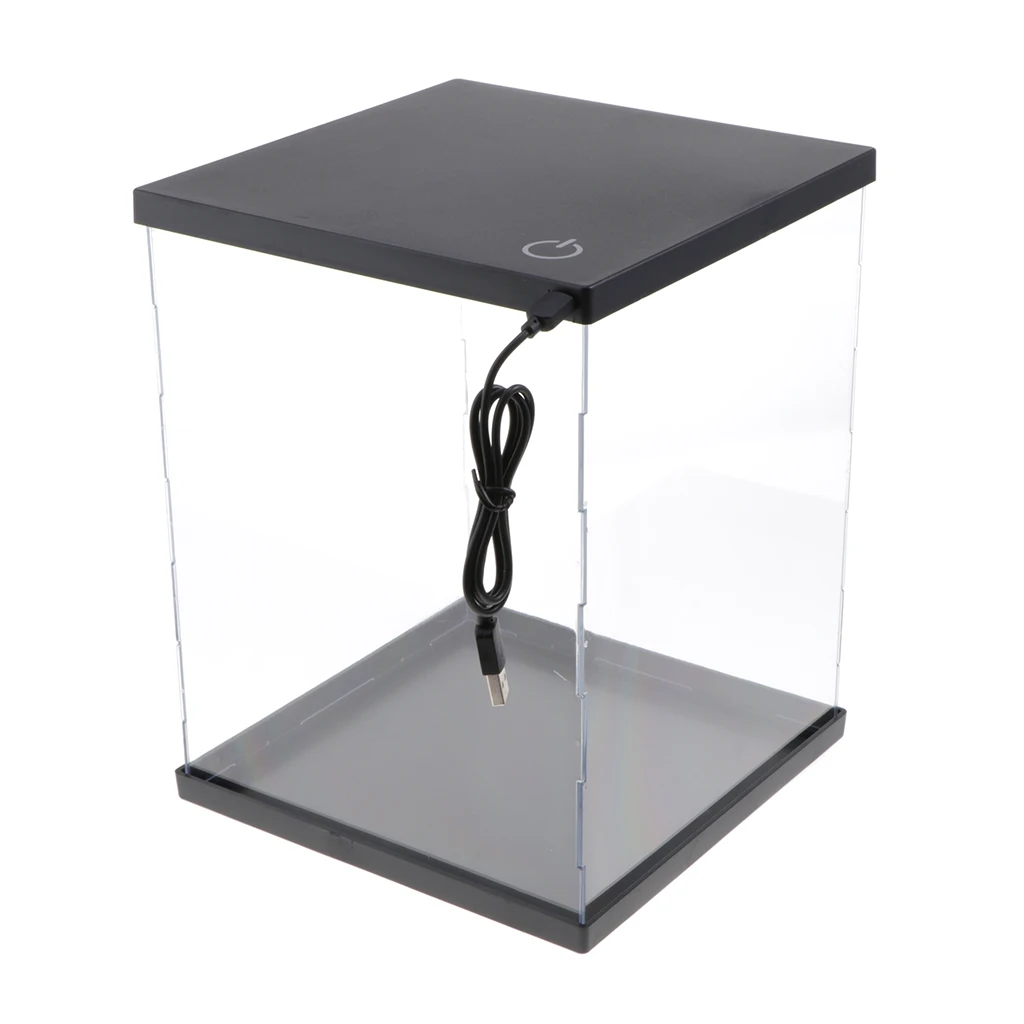 

Acrylic Display Box Case for Collectibles Assemble Clear Acrylic Box Protection Showcase Souvenir Storage Box Holder 21x21x35cm