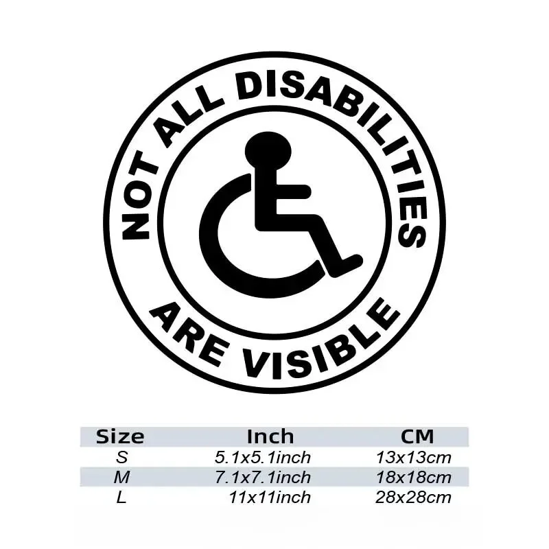 “Not All Disabilities Are Visible ”stickers，For Cars, Trucks, Walls, Laptops, Windows, Motorcycles, Bumpers Or Crafts