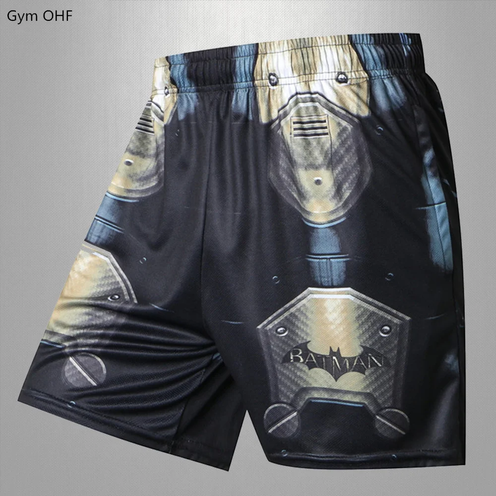 Breathable Quick Dry Men Shorts Casual Superhero Movie 3D Printed MMA Running Shorts Men\'s Zip Pocket Causal Summer Short Pants