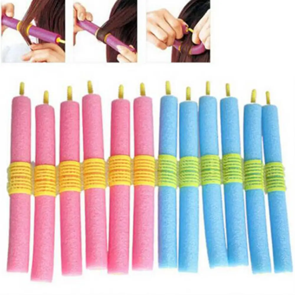 

12Pcs 15cm Women Sponge Hair Curlers Roller Heatless DIY Salon Bendy Rollers DIY Magic Hair Styling Curling Hairdressing Tool