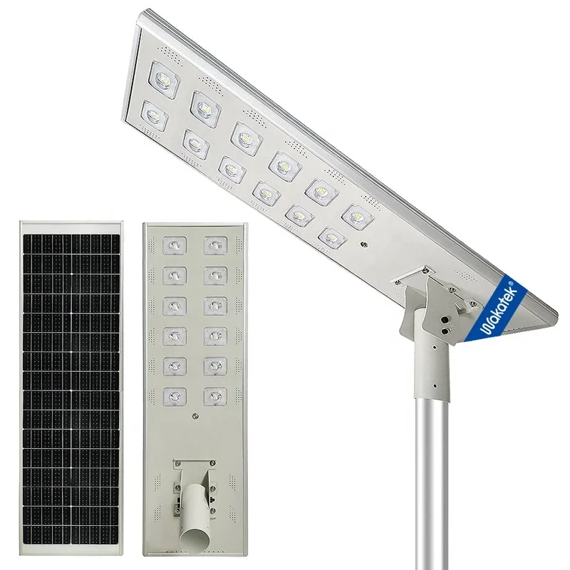 WAKATEK Road Projects Lamp Outdoor Waterproof 100w All in One Solar Street Lights High Class