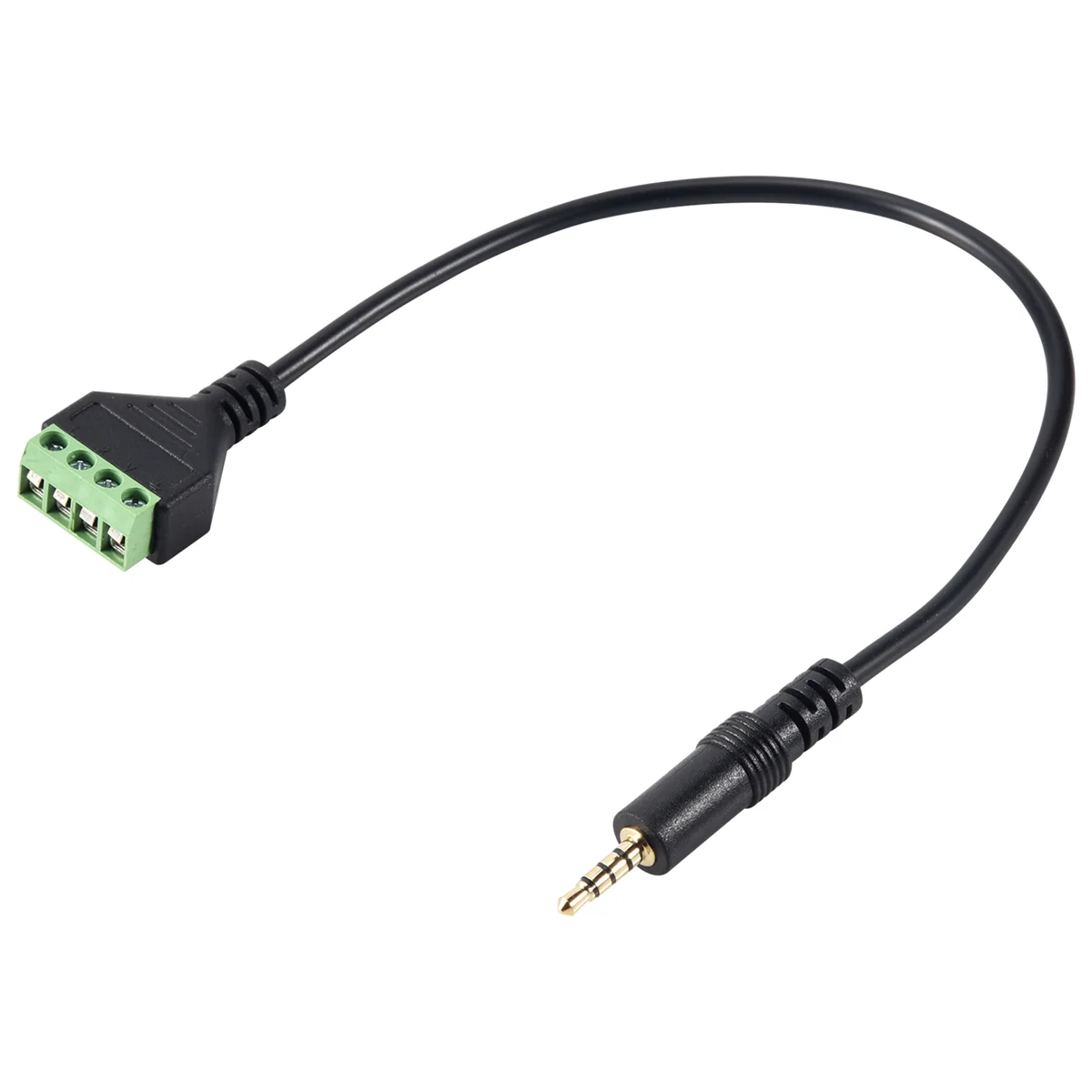 3.5mm Screw Terminal Adapter Speaker Cable 4-Core Stereo TRRS Male Hole to AV 4 Screw Terminal Balun Connector Cable