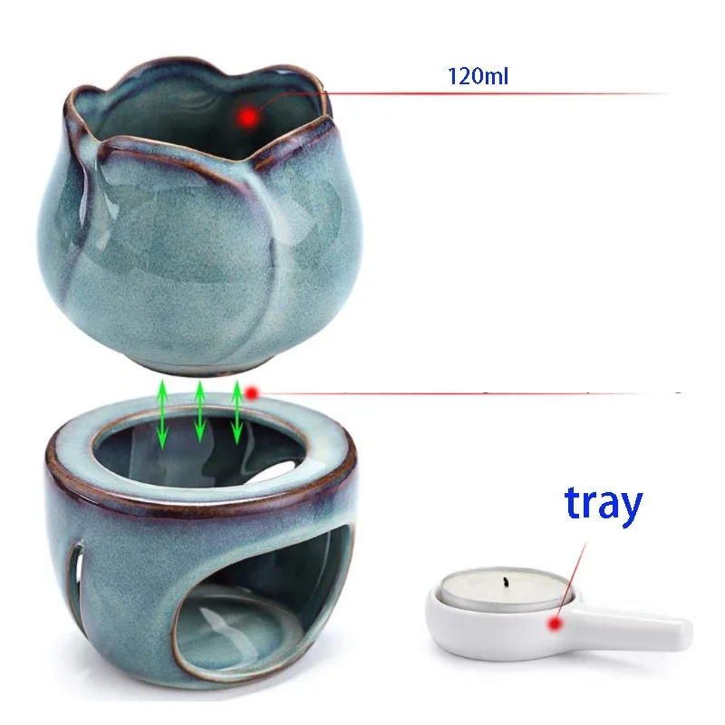 YXY 200ml Separate Vaporizer Ceramic Essential Oil Heating Stove Tulip Indoor Aromatherapy Lamp Tea Oven Warmer Incense Burner