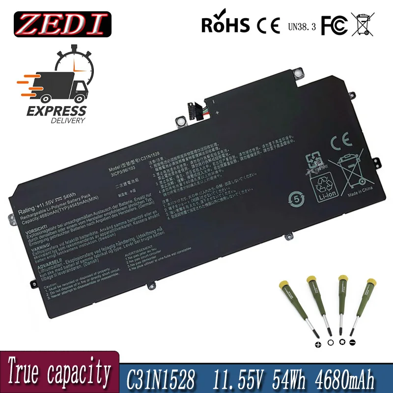 ZEDI NEW C31N1528 3ICP3/97/103 0B200-02080100 Laptop Battery For Asus UX360 UX360C UX360CA-C4008T FC060T UBM1T Q324CA 54Wh