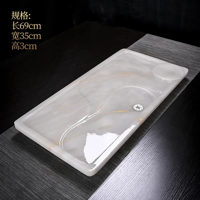 Indoor furniture living room, bedroom whole stone simple jade single-layer Room decoration table