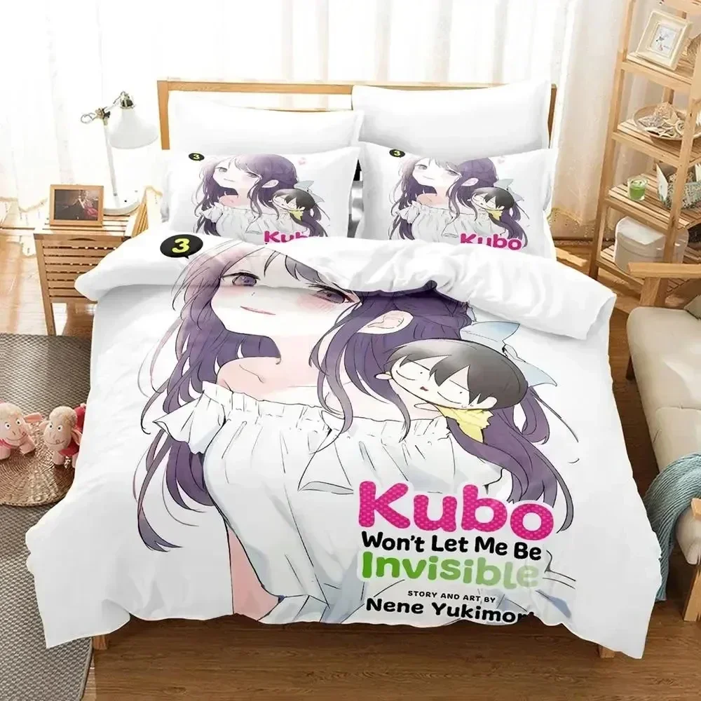

Anime Kubo Won't Let Me Be Invisible Printed Bed Set Duvet Cover Pillowcase Bedding Set Linen Sheet Quilt Cover Queen King Size