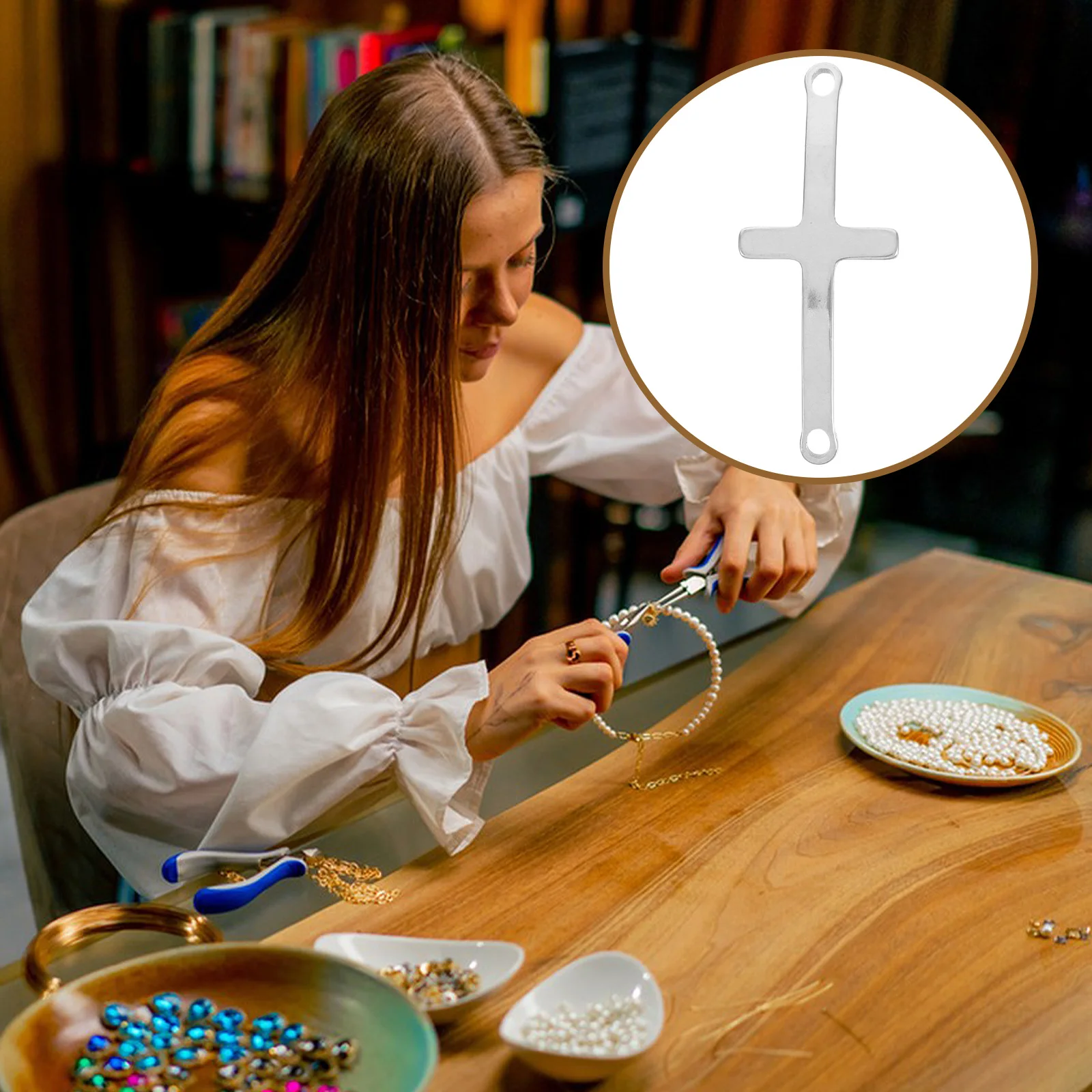 

10pcs Cross Charms Stainless Steel Jewelry Making Cross Stainless Steel Pendant Pendants with Hole for Necklace Bracelet Gifts