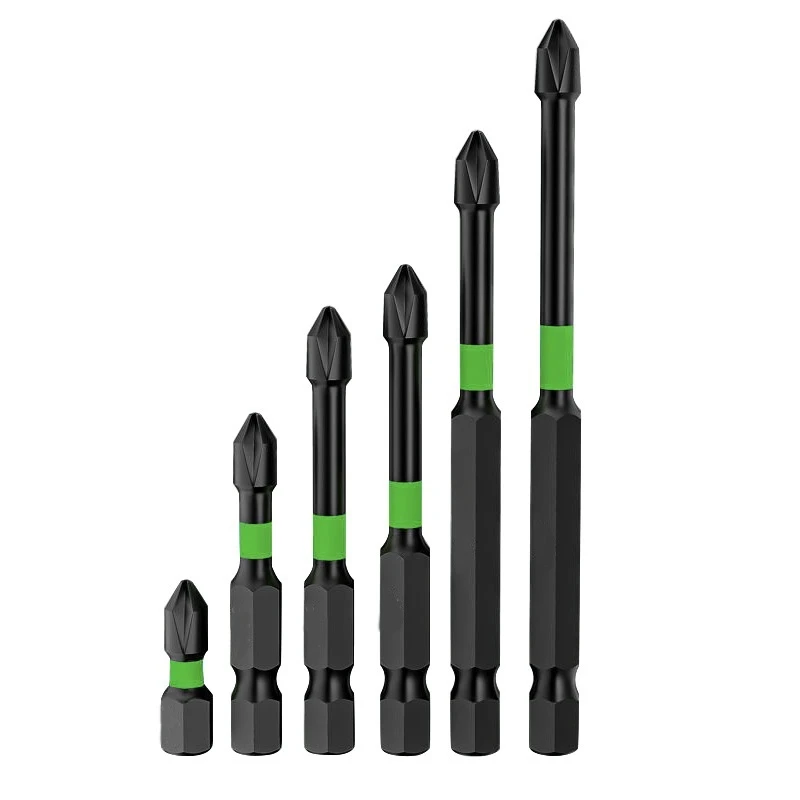 

5-6pcs Magnetic Batch Head Impact Strong Cross PH2 High Hardness Screwdriver Set 25mm-150mm Anti Non-slip WaterProof Bits