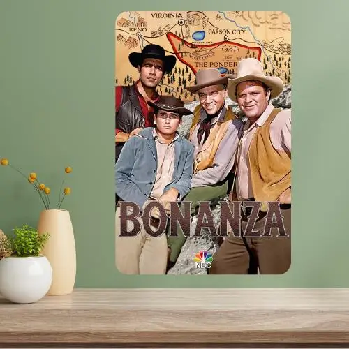 Placa de Metal com Tema da Série de TV Bonanza