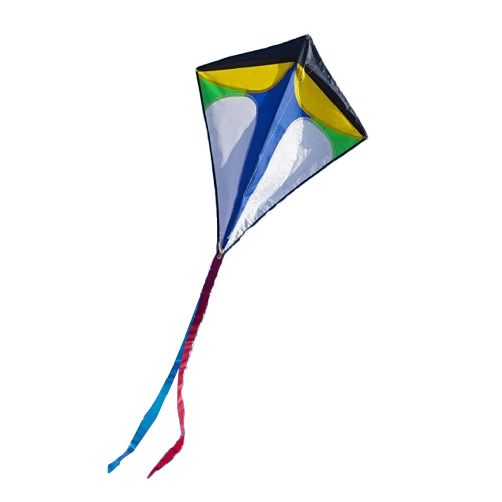 Single Line Kite with Long Tail Diamond Shaped Kite Easy To Fly Large Kite Toy Enhance Coordination for Children Kids