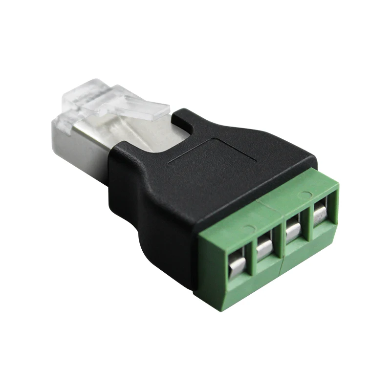 RJ12 To 6Pin 2/3/4/5/6/8Pin Terminal Block  Rj45 To RJ50 Joint 10P10C RJ45 To 485 Plug Male Female Adapter Connector Head
