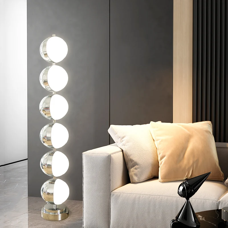 2026 Modern Home Designer Led Floor Lamp Living Room Desk Stainless Steel Retro White Round Ball Bedroom Art Desk Light Luminair