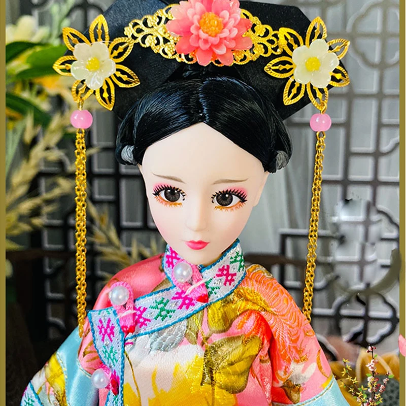 女の子のための伝統的な中国の人形,服の頭の住所qing,漢服の王女の人形