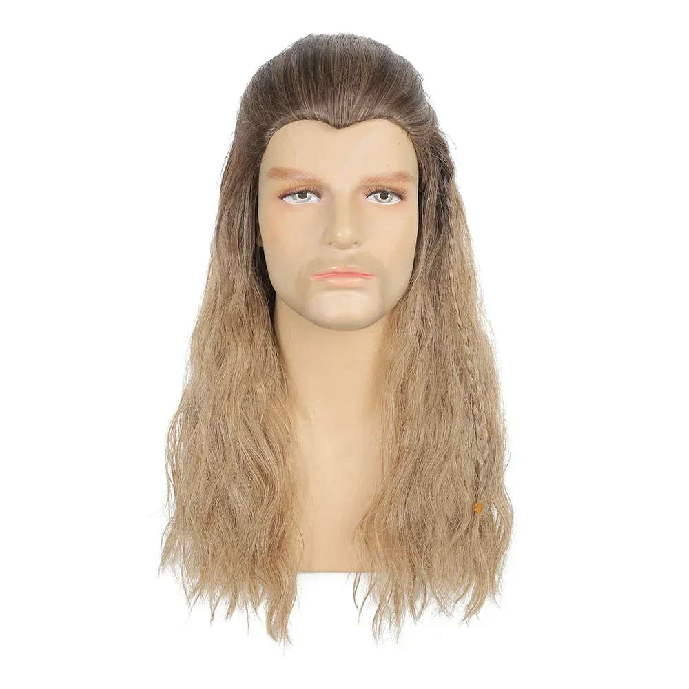 Synthetic Love and Thunder Movie Thor Men Cos Wig Long Wavy Curly Braid Side Bangs Jane Cosplay Hair for Men Party Wigs image 2