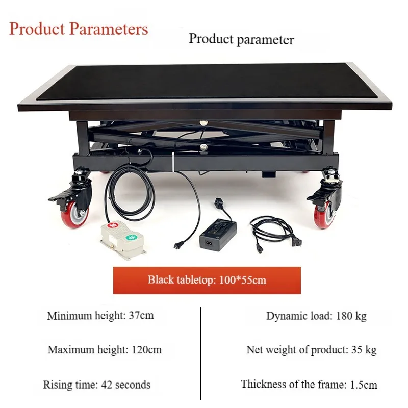 New Electric Lifting Horse Stool Folding Mobile Interior Decoration Tile Trolley Foot Lift Platform With Remote Control