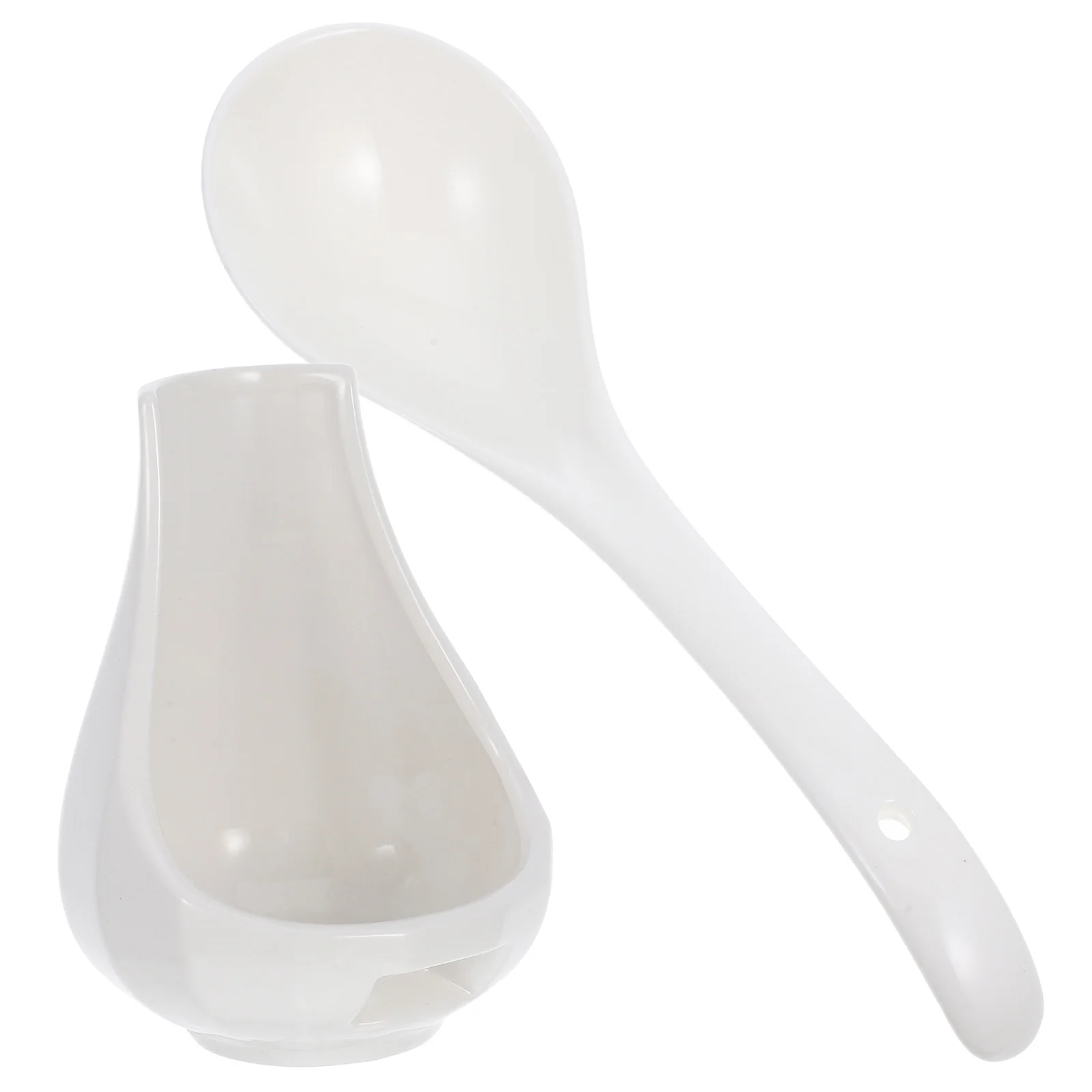 

1Set Ceramic Large Soup Spoon Rice Ladle Spoon Rest Practical Kitchen Cutlery Holder Home Dining Decoration Decorative Ladle